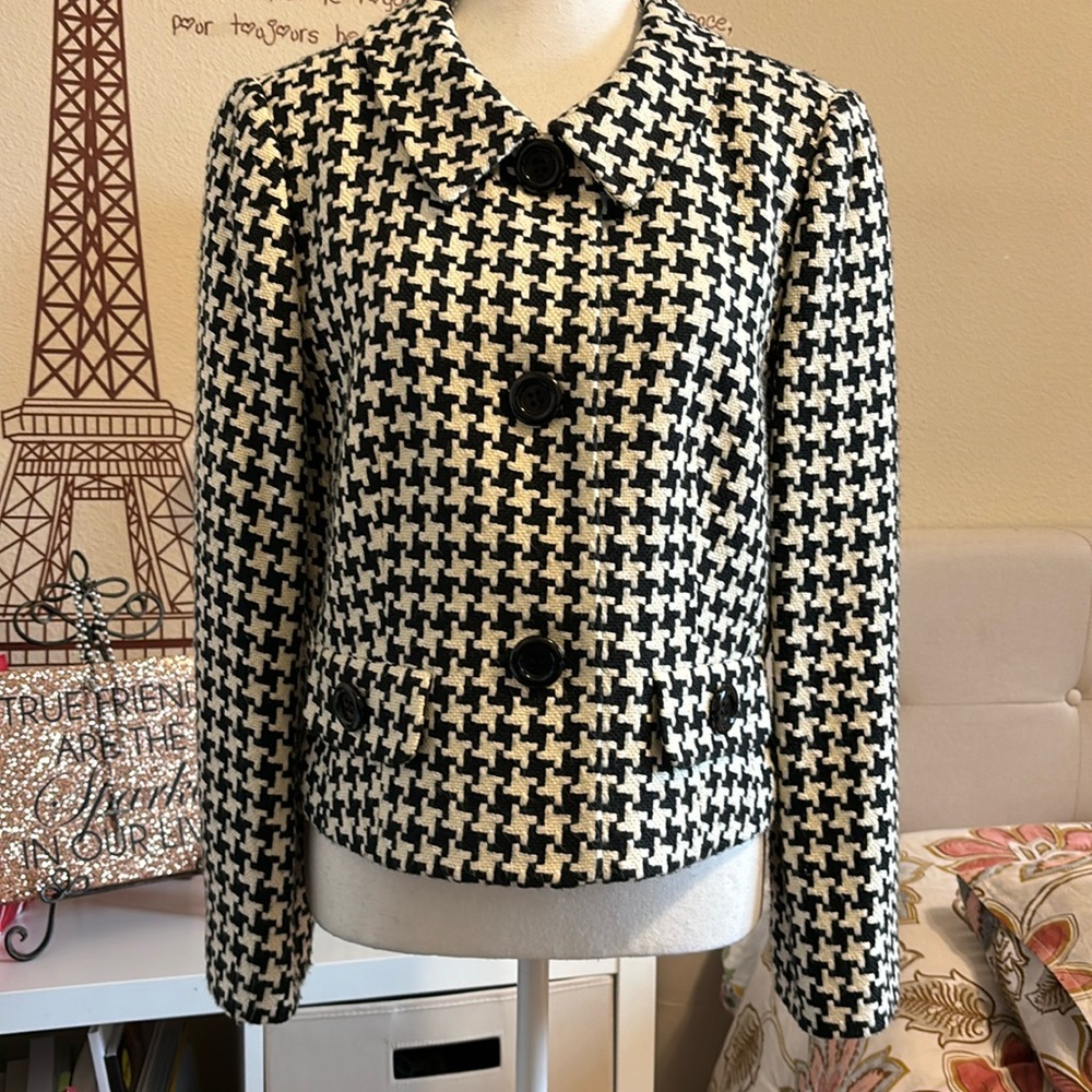 🔥SALE🔥 Liz Clairborne Houndstooth Black/White Jacket size 14P